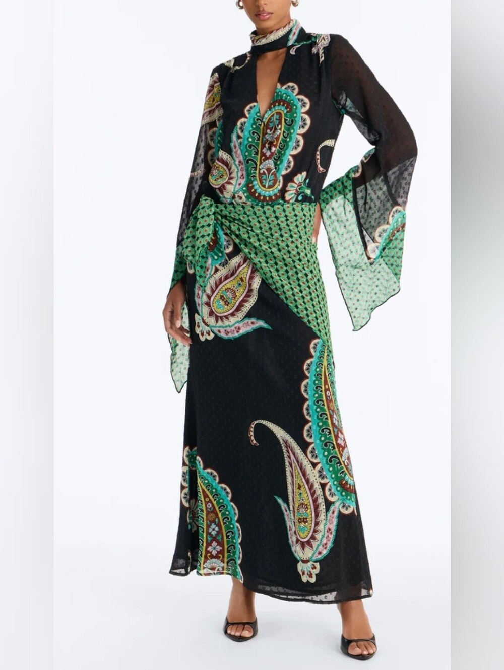 Long maxi dress in ethnic boho style